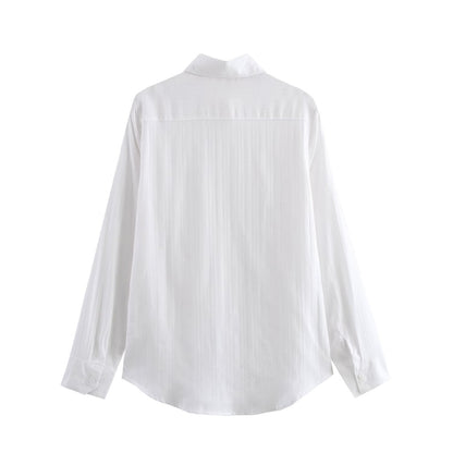 Herrskjorta Polokrage Avslappnad Polyester Patchwork-3