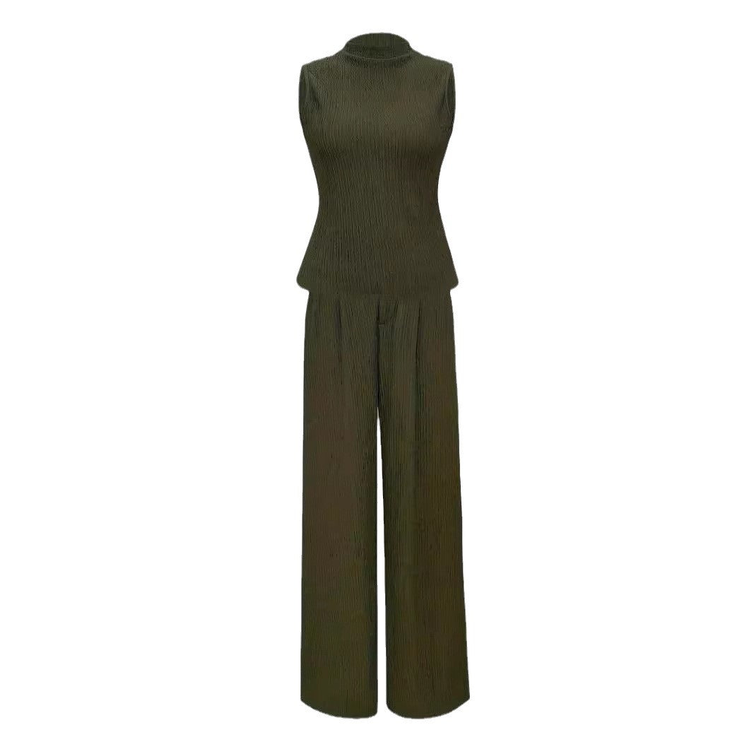 Kvinnors Jumpsuit Höghalsad Ribbad Elastisk Tyg 6