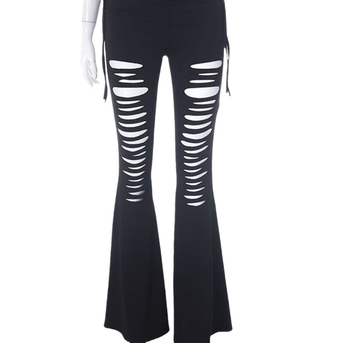 Dam Byxor Utskurna Elastiskt Material Blåst Stil 6