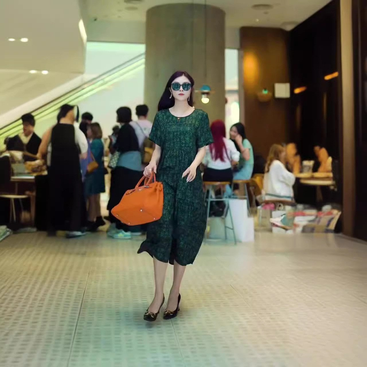 Kvinna Lång Klänning A-Linjeformad Polyester-1