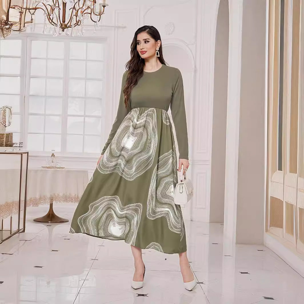 Dam Festklänning Hög Midja Polyester Maxilängd-4