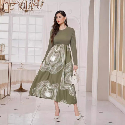 Dam Festklänning Hög Midja Polyester Maxilängd-4