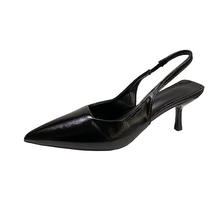 Kvinnors Slingback Pumpar Leopardmönster Syntetiskt Läder Blockklack 9