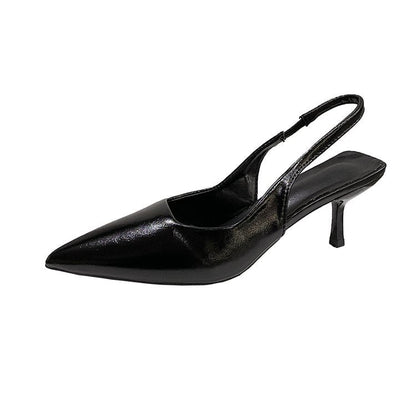 Kvinnors Slingback Pumpar Leopardmönster Syntetiskt Läder Blockklack 9