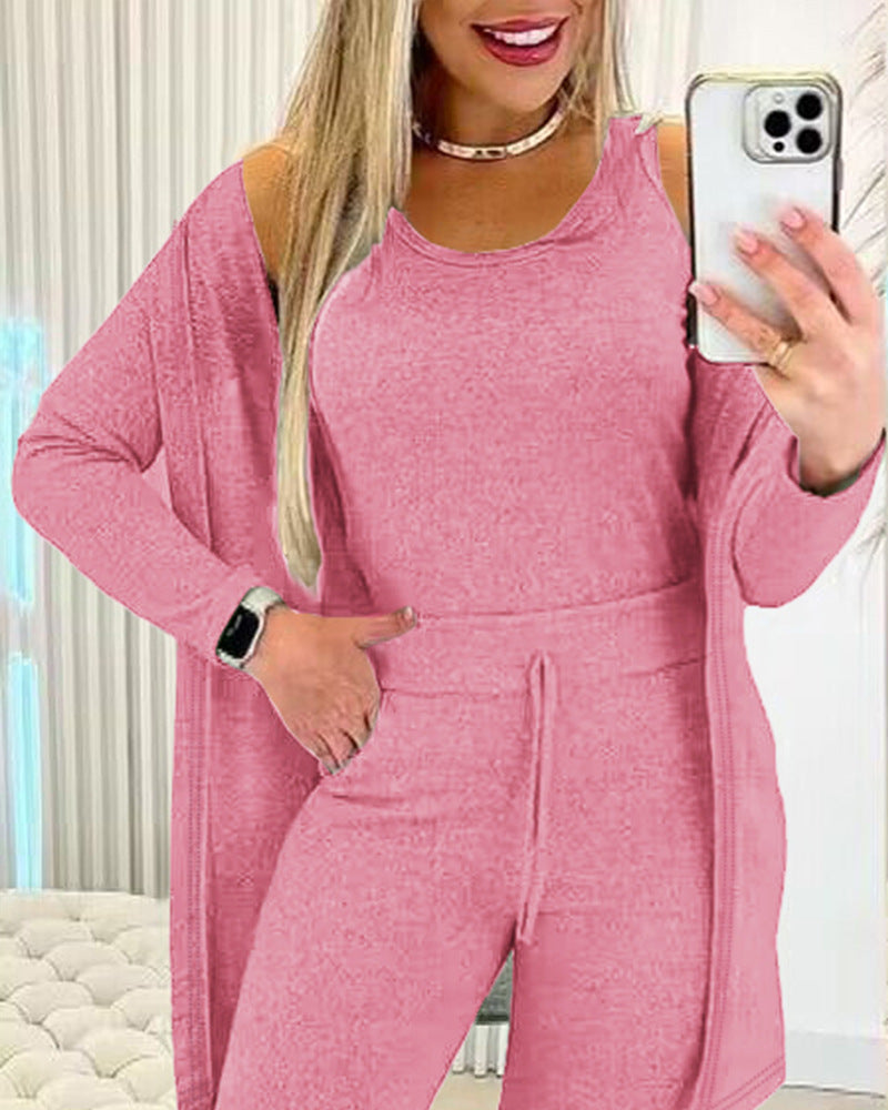 Dam Casual Set Långa Ärmar Polyester-5