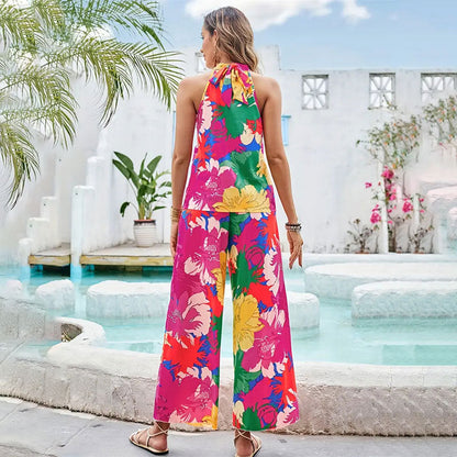 Dam Jumpsuit Blommig Design Vida Ben Andningsbart Material 5