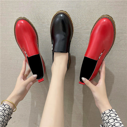 Kvinnors Ankelstövlar Slip-On Läder med Vadderad Innersula 3