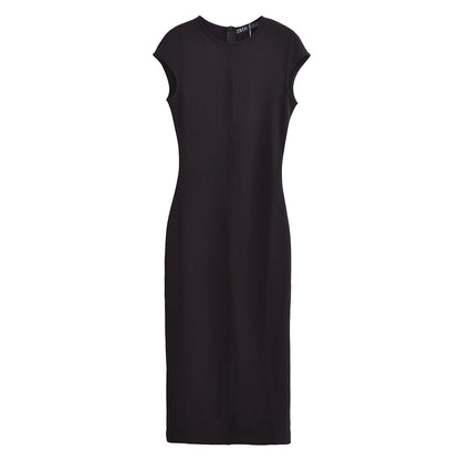 Dam Klänning Midi Rundhalsad Chiffong Elegant Fina Dam Klänningar-3