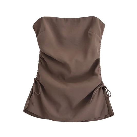 Kvinnors Topp Wrap Design Högkvalitativt Material-1