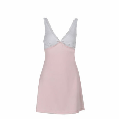 Kvinnlig Miniklänning Halterneck Elegant Högkvalitativt Tyg 6