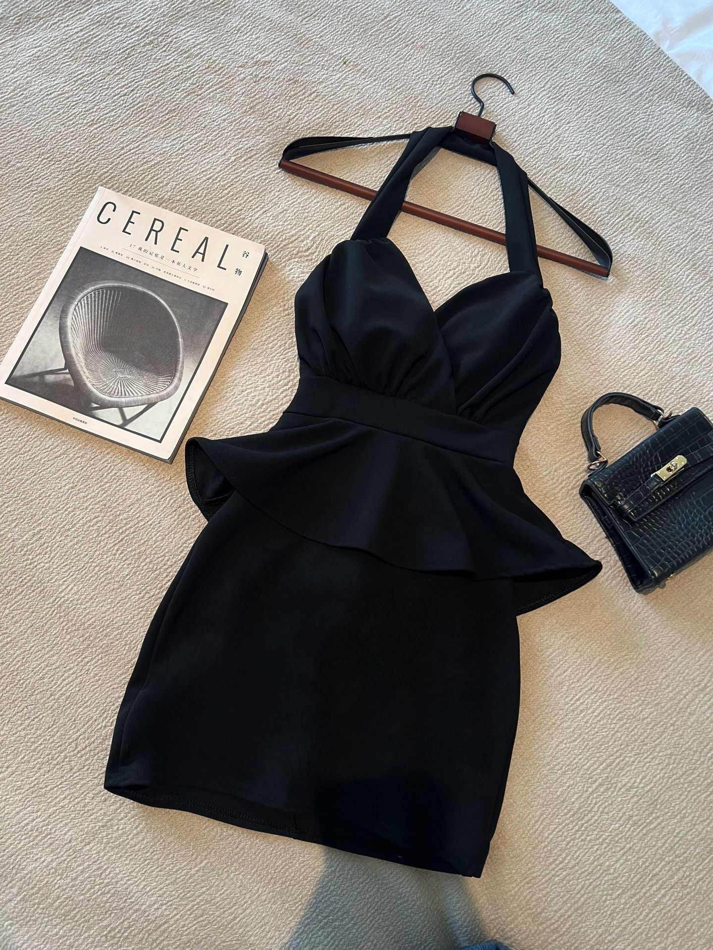 Variant image for Kvinnors Glittrig Miniklänning Rygglös Halter Hals Polyester-4