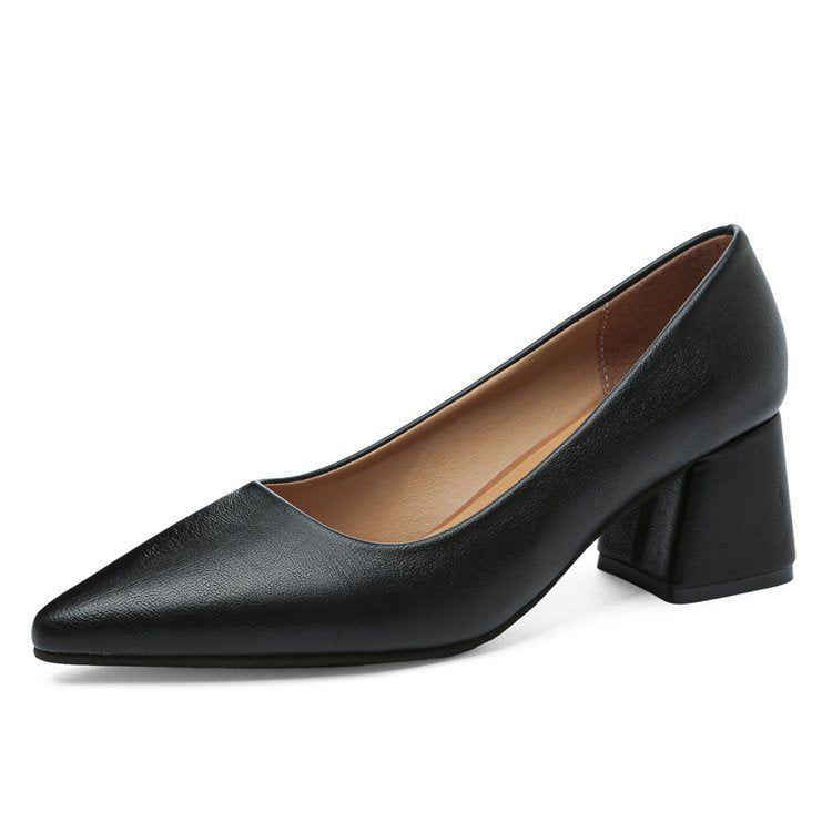 Variant image for Kvinnor Blockklack Pumps Läder Elegant Komfort 7 cm Klack-4