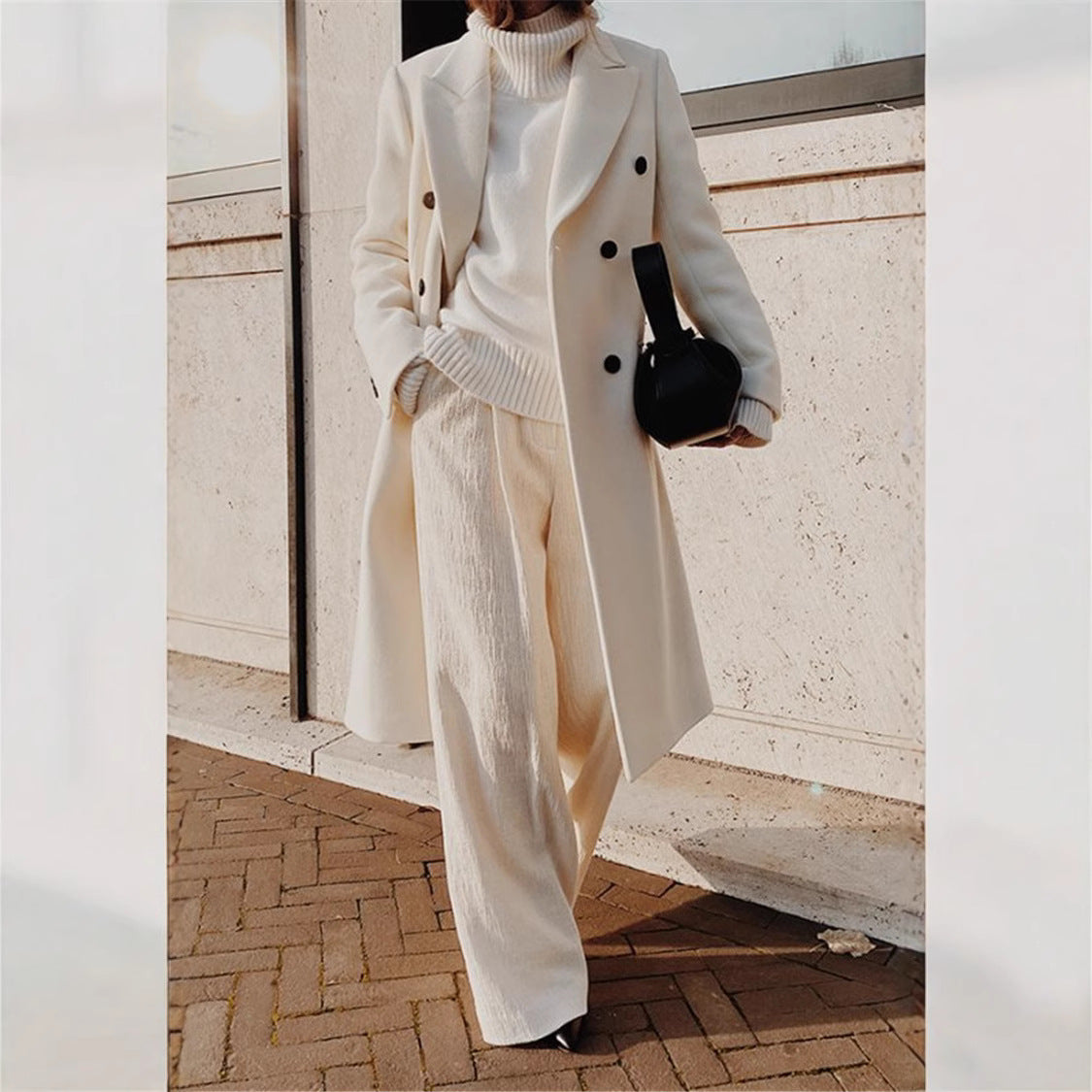 Dam Kappa Slim Fit Långärmad Polyester Elegant Kappa-4