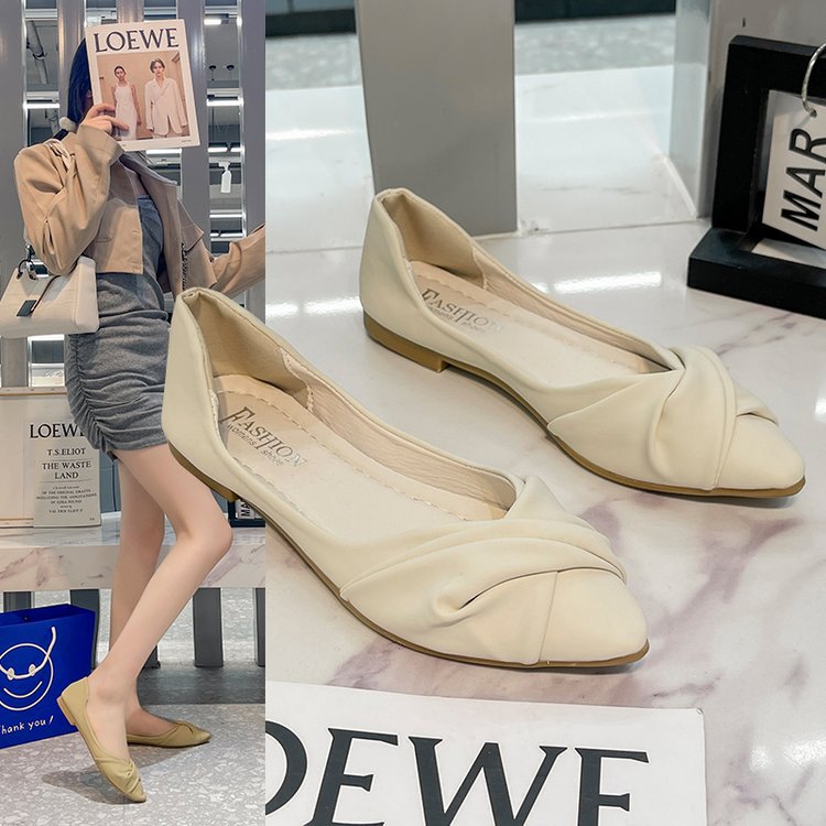 Ballerina Schuhe für Damen mit Noddetalj – Ergonomische, Rutschfeste Sohle, Atmungsaktives Material, Größe 36-41 5