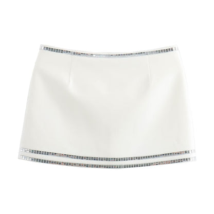 Dam Set Strapless Top Trekvartsbyxor Polyester Street Fashion-4