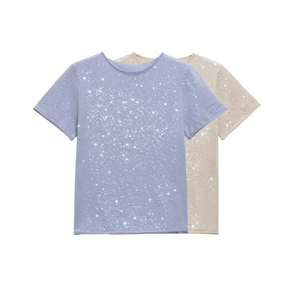 Stickad Dam Tröja Rundhalströja Medium Tjocklek Polyester-2