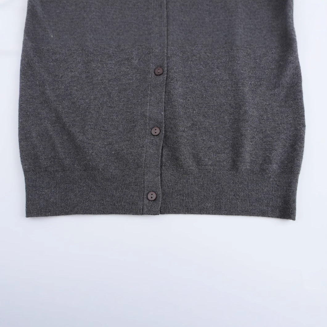 Kvinnors Cardigan Elegant Mjuk Textil med Pärlhalsband 4