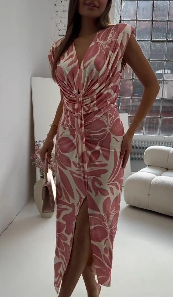 Variant image for Damklänning V-ringad ärmlös A-linje Polyester för Sommar-22