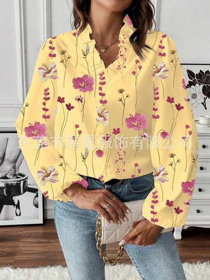 Variant image for Dam Långärmad Skjorta Rufsad Polyester Elegant Loose Fit-21