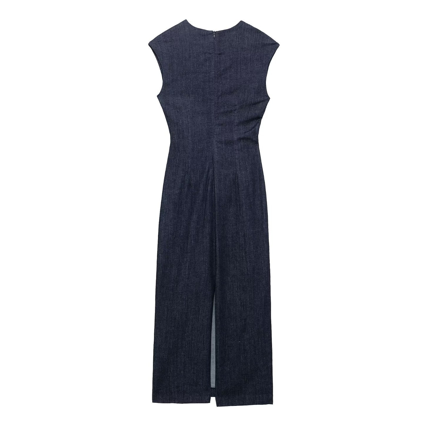 Dam Klänning Veckad Lång Polyester Elegant Sommar-4