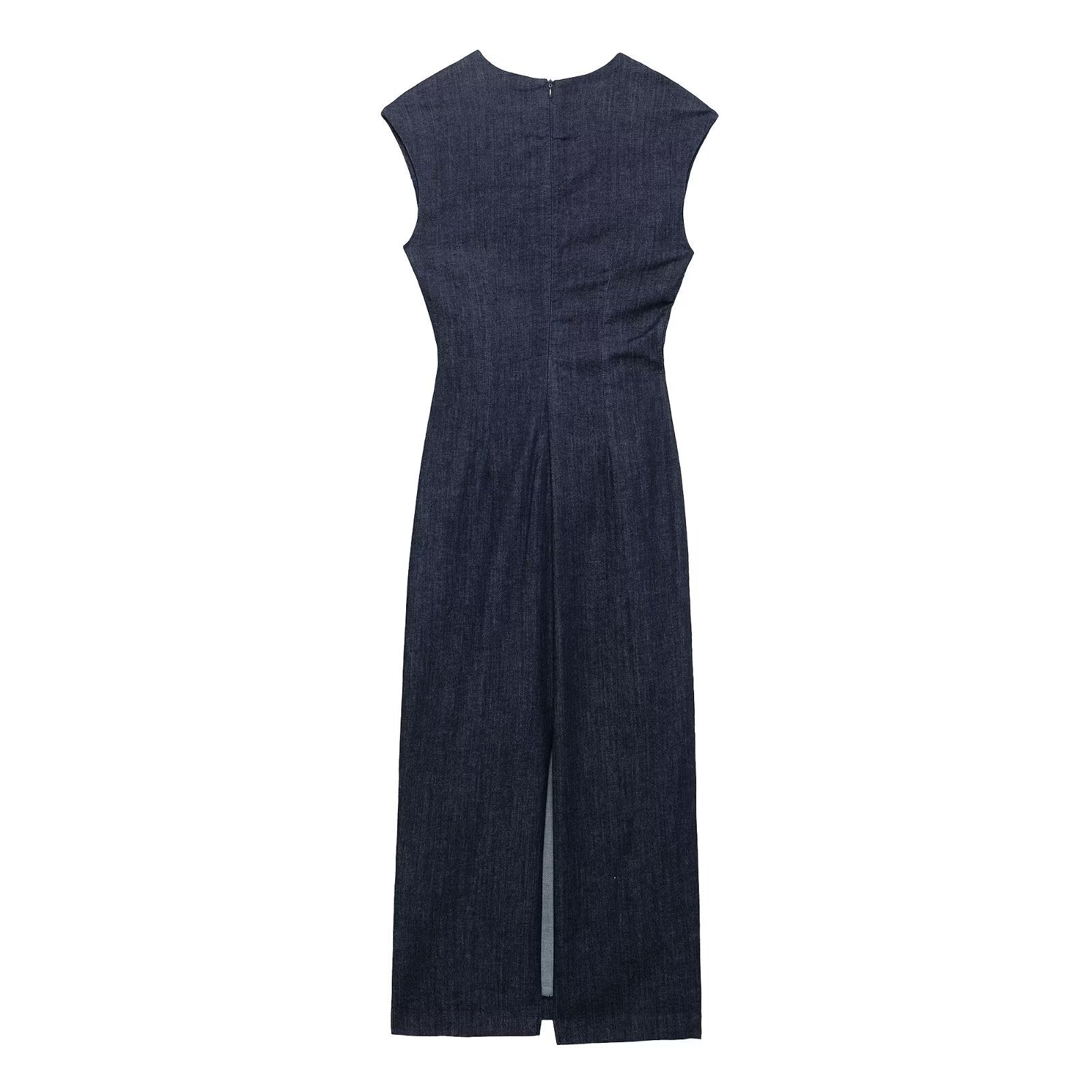 Dam Klänning Veckad Lång Polyester Elegant Sommar-4