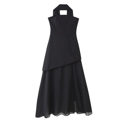 Dam Maxiklänning Flödande Material Elegant Wrap-design 9