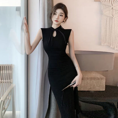 Variant image for Dam Midiklänning Qipao Ärmlös Polyester för Bröllop-1