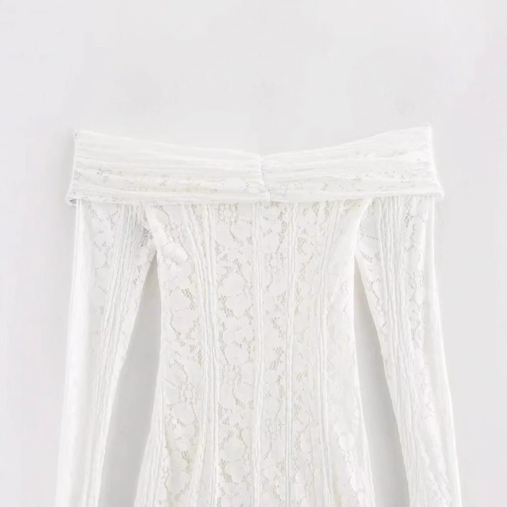 Kvinnors Festtopp Off-Shoulder med Trumpetärmar i Högkvalitativt Material 3