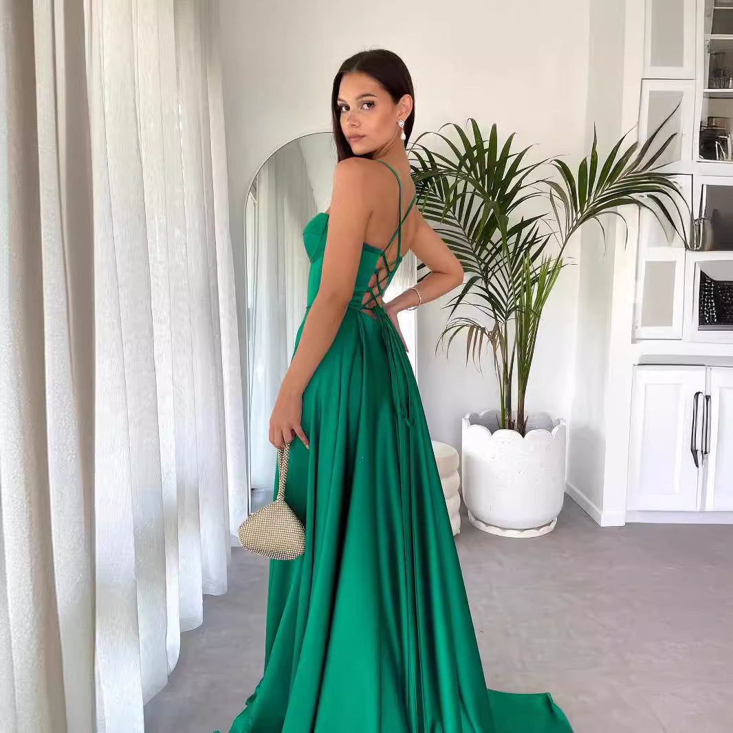 Kvinnors Aftonklänning Lång Slim Fit Spaghetti Strap Polyester-5