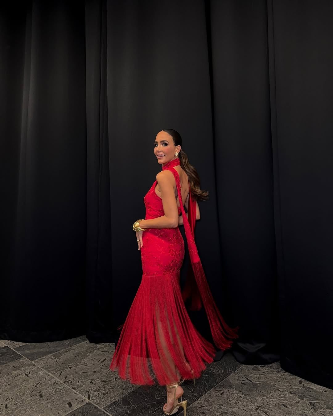 Kvinnors Aftonklänning Spetsdetaljer V-hals Polyester 1