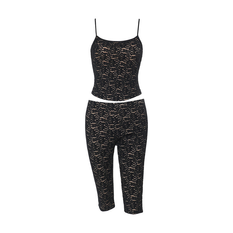 Kvinnors Jumpsuit Figursydd Mjuk Spets-6
