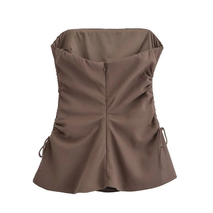 Kvinnors Topp Wrap Design Högkvalitativt Material-2