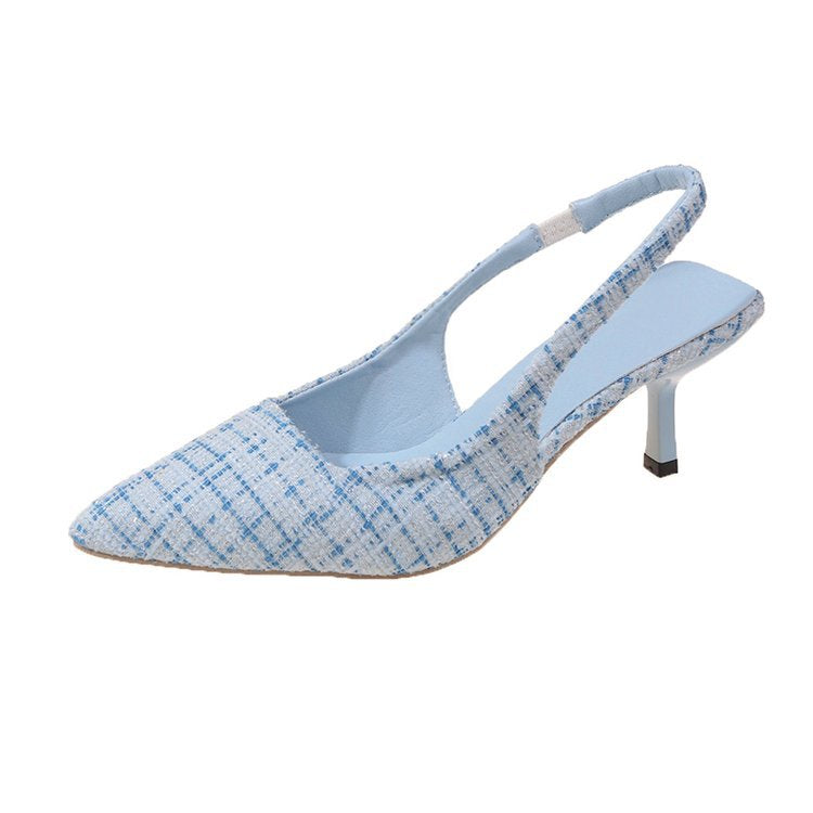 Kvinnor Slingback Pumps Elegant Tyg Vadderad Innersula 1