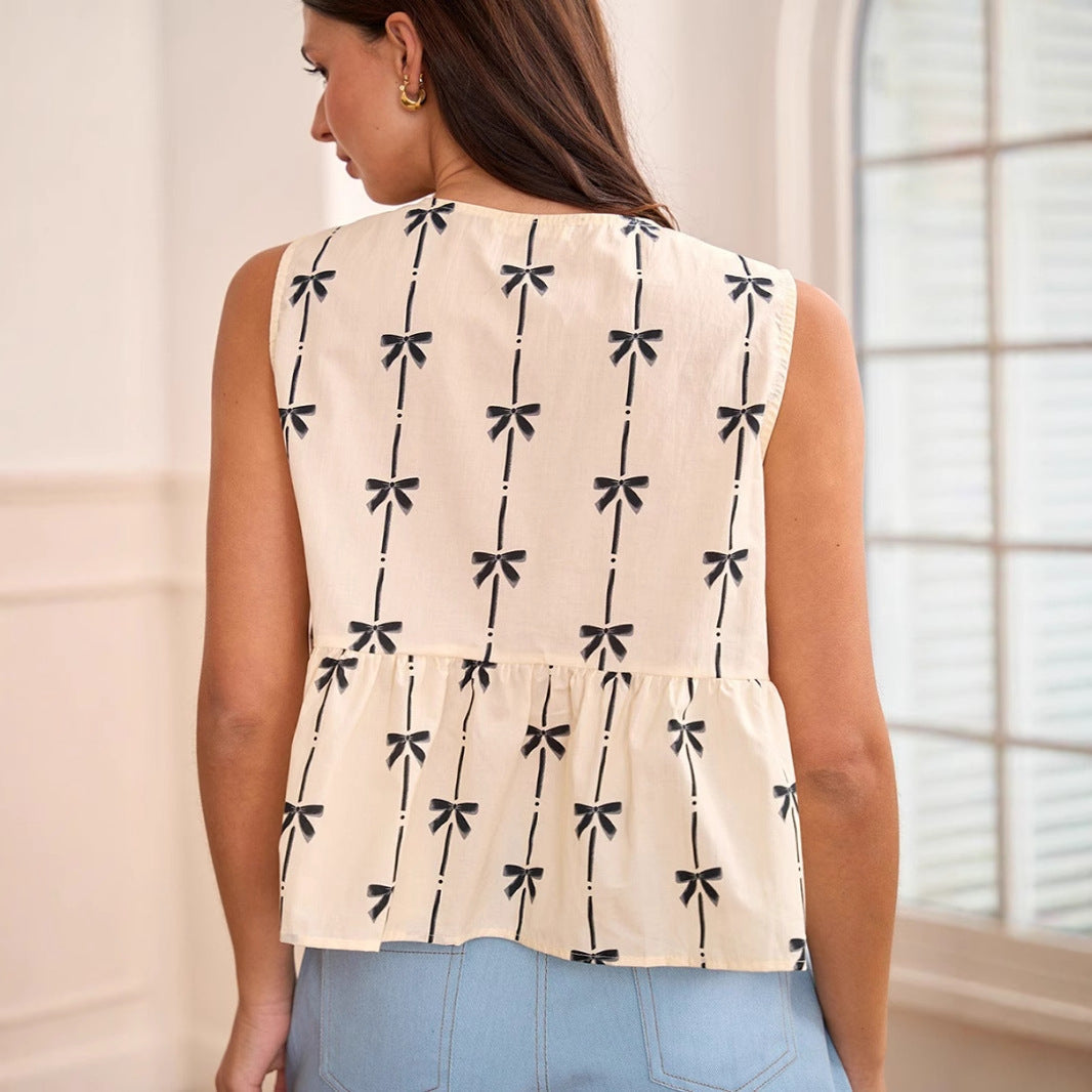 Dam Skjorta V-ringning Blommig Polyester Ärmavlång-3