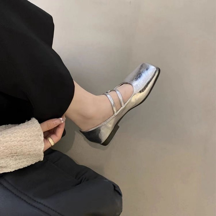 Kvinnors Ballerinaskor Slingback Dubbelremmar Vadderad Innersula 3