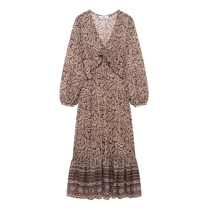 Damklänning A-Line Mönstrad Midi 100% Polyester 2