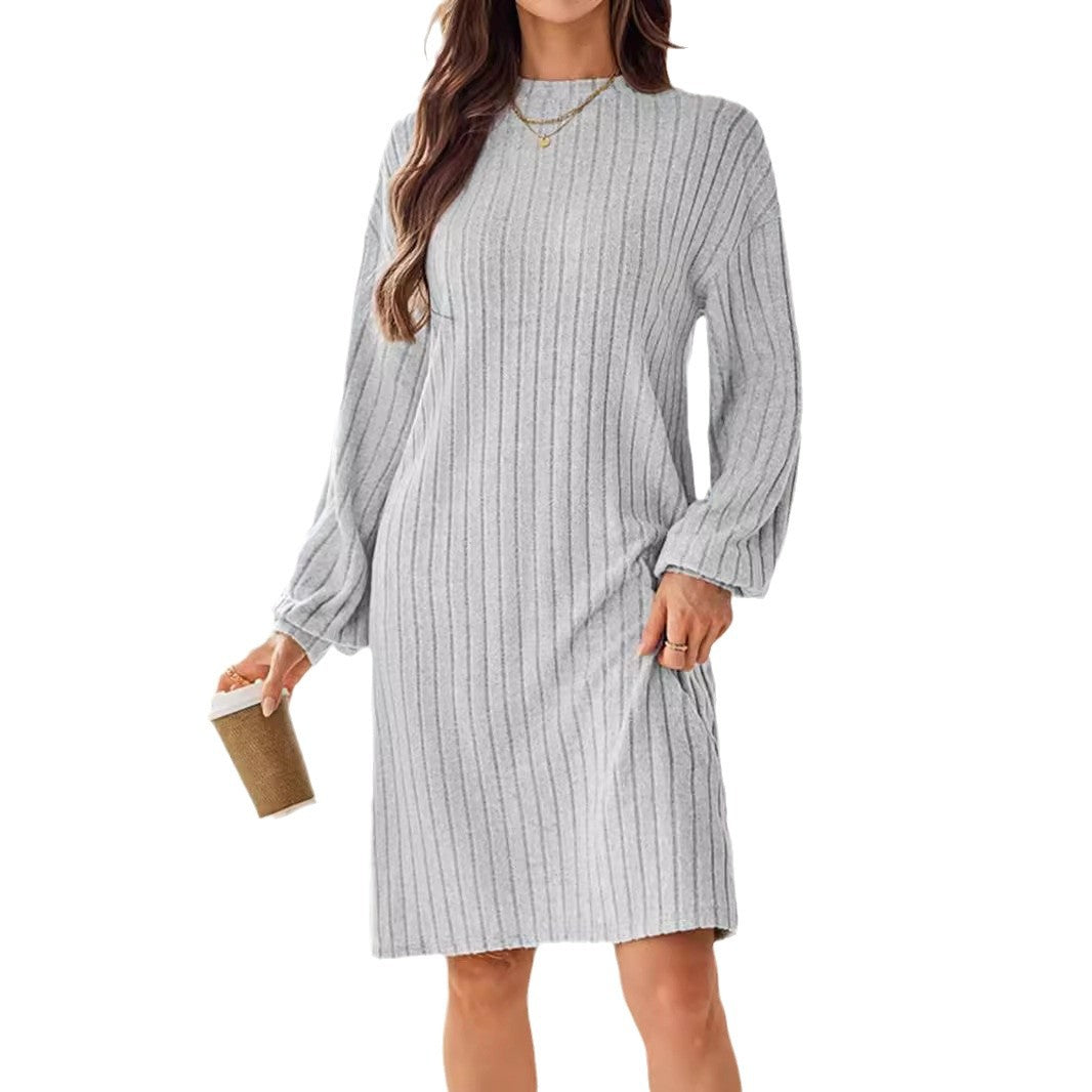 Damklänning Långärmad Casual Polyester Normal Passform-6