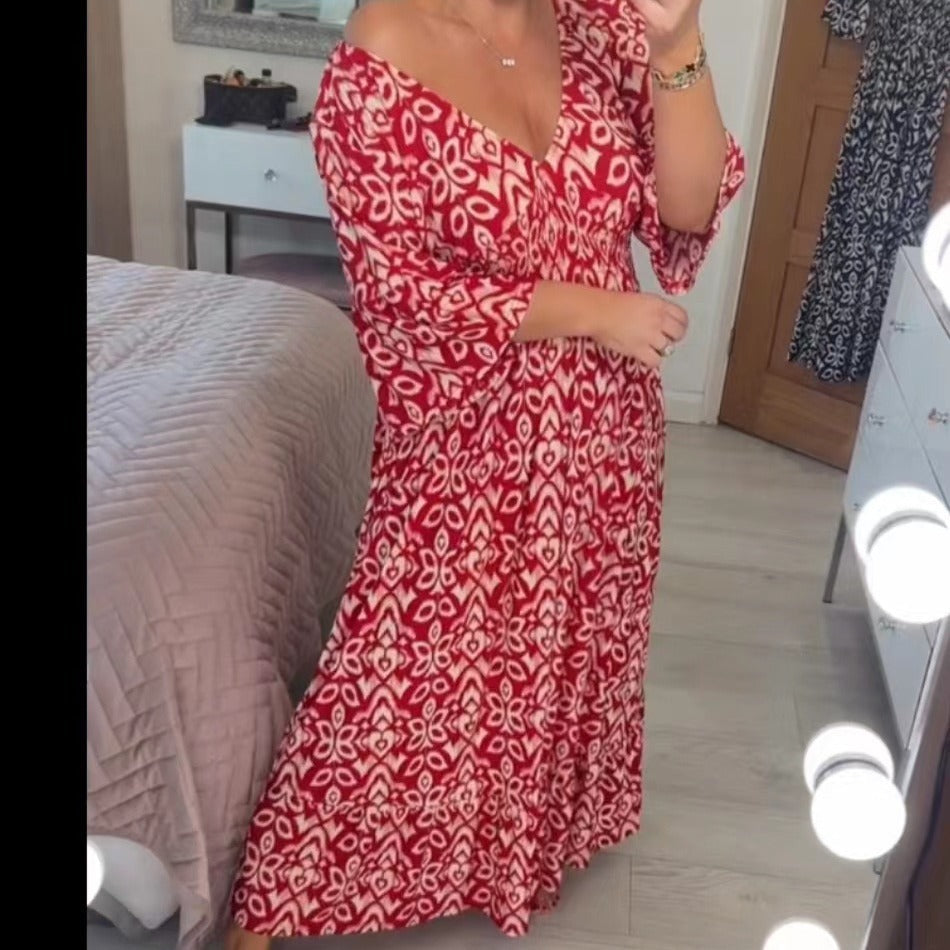 Kvinnors Lång Klänning Trendig Polyester-2