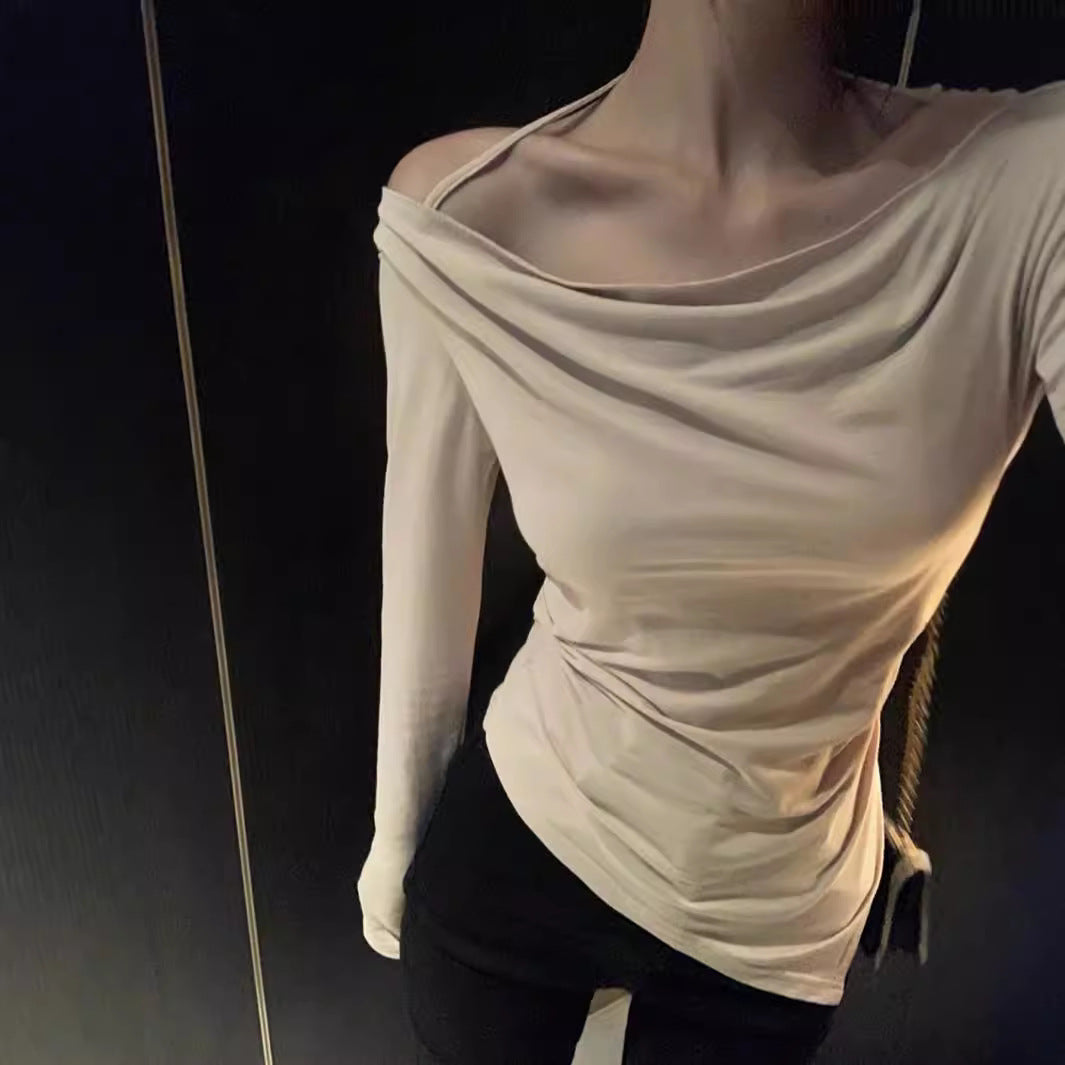 Off-Shoulder Festtopp Dam med Långa Ärmar i Mjuk Tyg – Perfekt för Fest och Vardag 5
