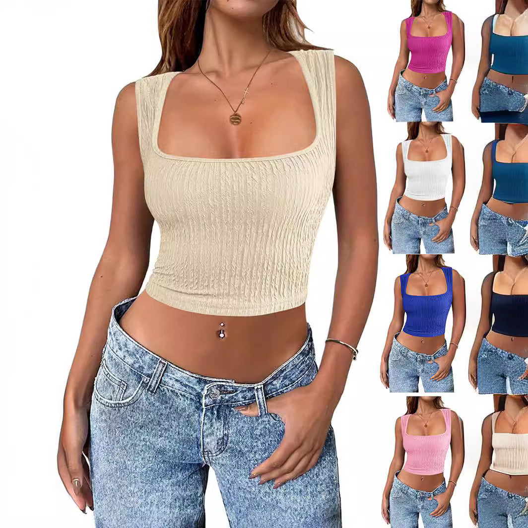 Festtoppar Dam U-Hals Ärmlös Polyester Randig Rutig 2