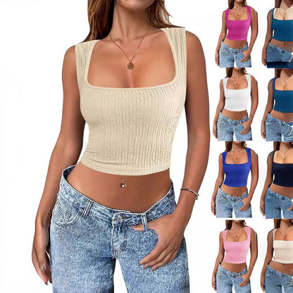 Festtoppar Dam U-Hals Ärmlös Polyester Randig Rutig 2