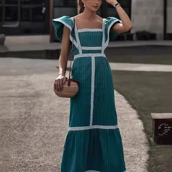 Kvinnor Klänning Lekfull Ruffles Lätt Tyg-2