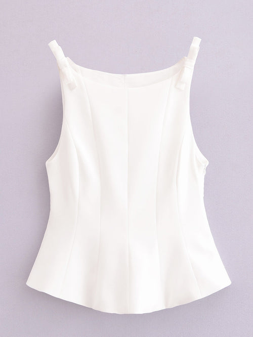 Dam T-shirt Ärmlös Rund Hals Polyester för Träning och Fritid-1