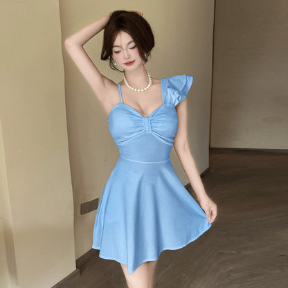 Fina Dam Klänningar Axellös Spaghetti Band Kort Polyester-2