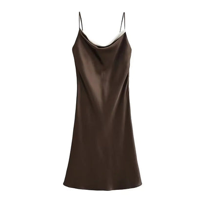 Kvinnors Etuisk Klänning Vattenfallshalsring Justerbara Spaghettiband Mjuk Tyg 1