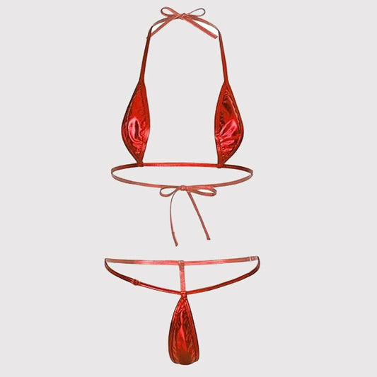 Bikini Damen Triangel Design mit Verstellbaren Trägern – Hochwertiger Glänzender Stoff, Ideal für Strand und Pool 1