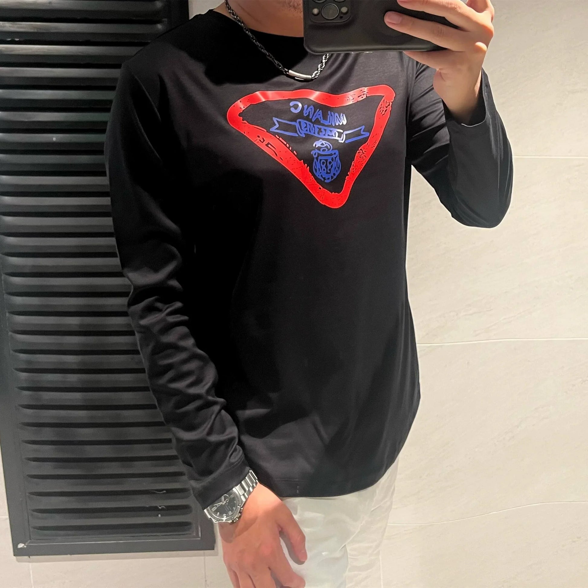 Variant image for Herr Långärmad T-shirt Rundhals 100% Bomull Komfortabel Normal Passform-1