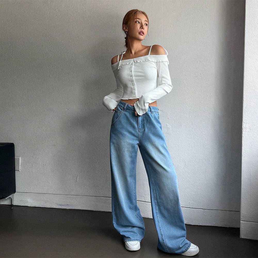 Dam Off Shoulder Topp med Rüsch Detaljer i Mjuk Tyg-5