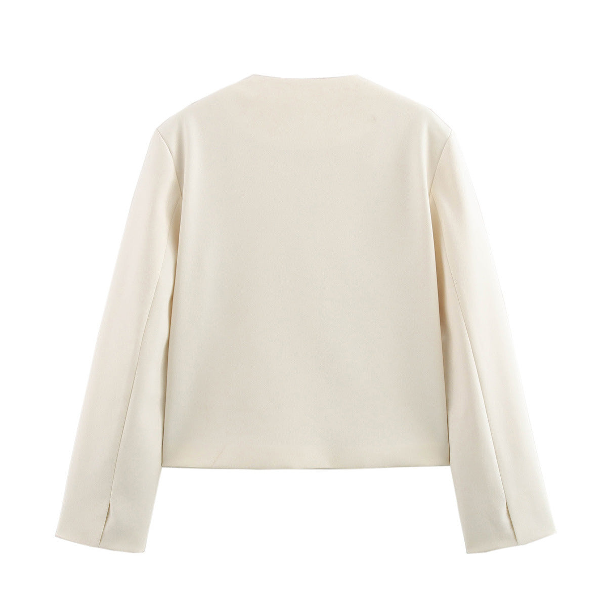 Dam Blazer V-ringning Skräddarsydd Polyester Elegant Stil-4