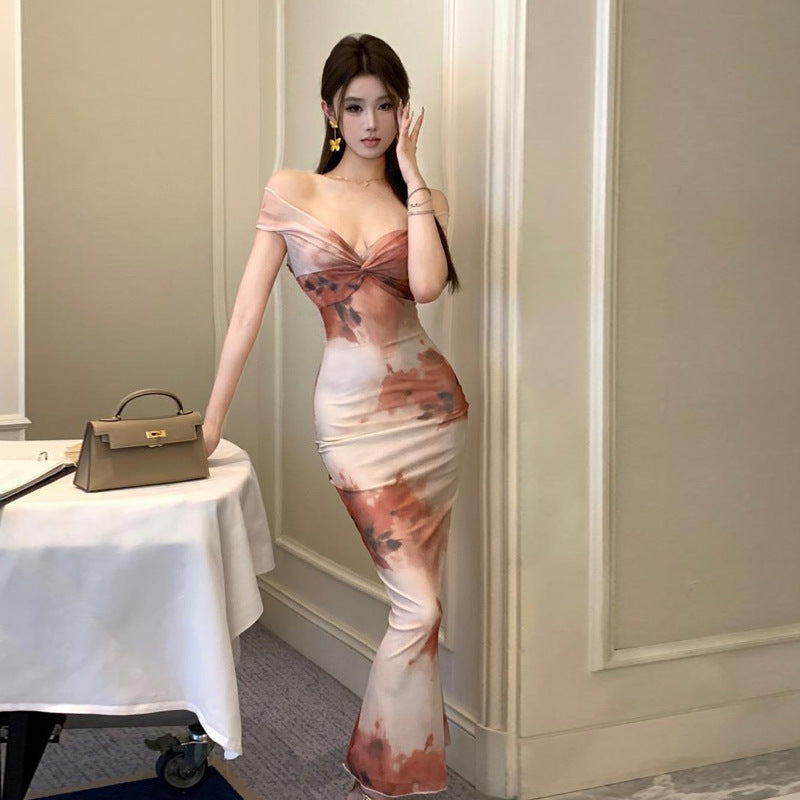 Dam Lång Kjol Flared Mesh Slim Fit-3